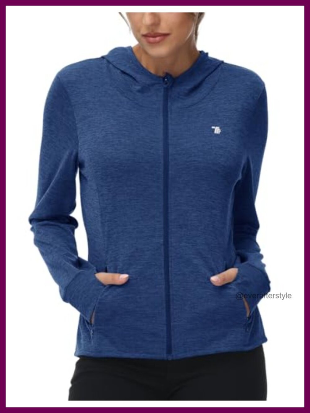 Womens UPF 50+ Sun Protection Hooded Hiking Jacket Lightweight Zip